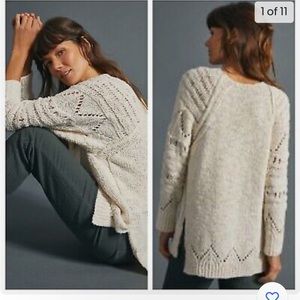 Anthropologie Cream Knit Sweater